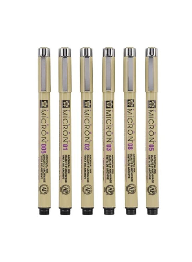 Sakura-Pigma Micron Fineliner 6 Pieces-PO(XSDK-6) - Image 2