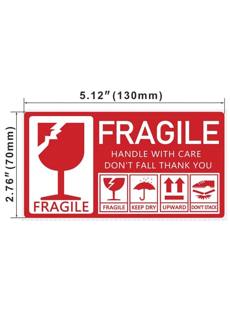 Rubik 500pcs Fragile Labels, 2.76"x 5.12" Strong Adhesive Warning Stickers Handle with Care, Don't Fall Thank You Large Text for Safe Shipping and Moving (2 Rolls=500 Labels) - Image 3