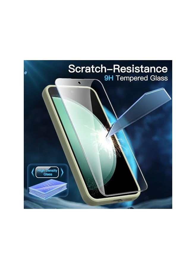 Jetech - JETech 3 in 1 Matte Case for Samsung Galaxy S23 FE 6.4-Inch with 2-Pack Tempered Glass Screen Protector, Translucent Frosted Shockproof Phone Cover with Camera Protection (Lime) - Image 1
