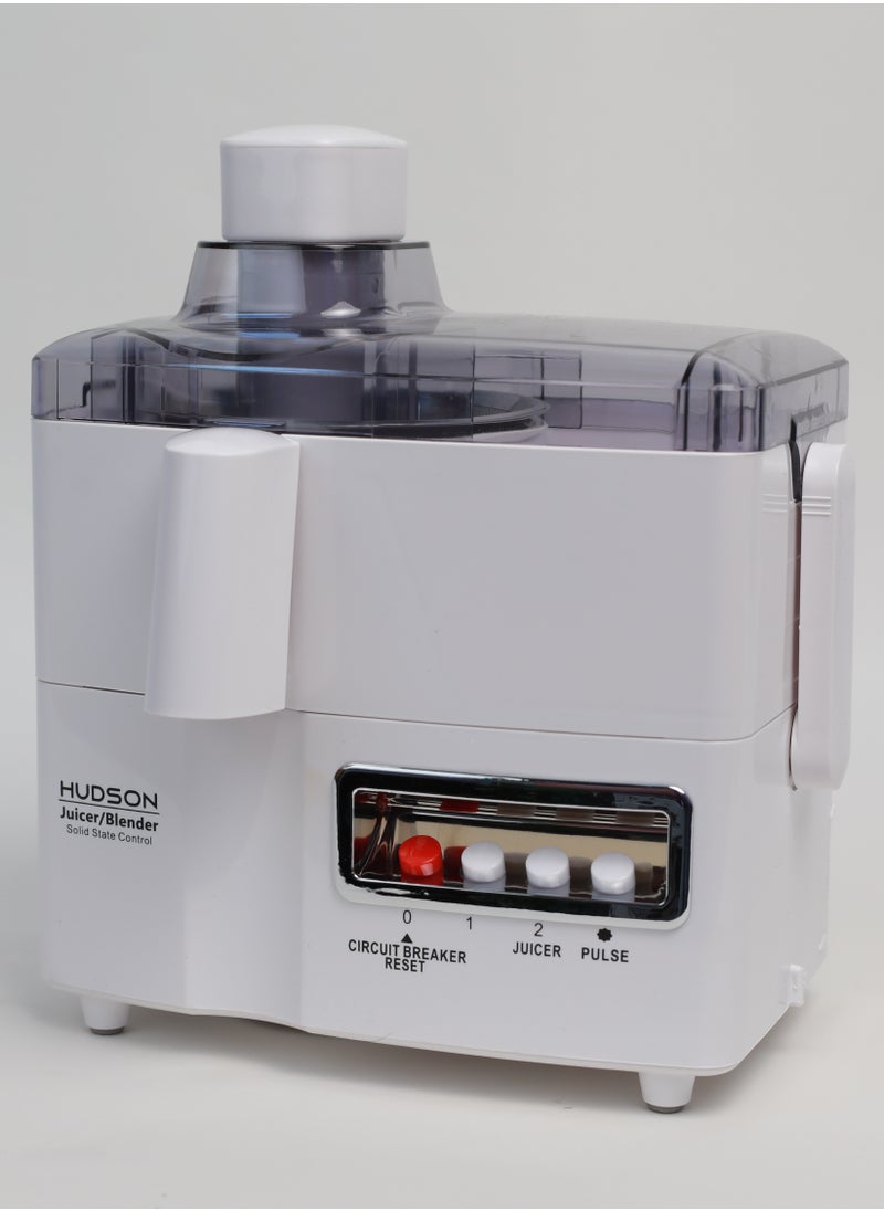 Hudson - Hudson Multi-Functional 4-In-1 Food Processor (Juicer/Blender/ Grinder & Chopper) With Plastic Jar With SS Blades,2 Speed Control With Pulse 1.8 L 650 W HDBL1113 White Color - Image 1