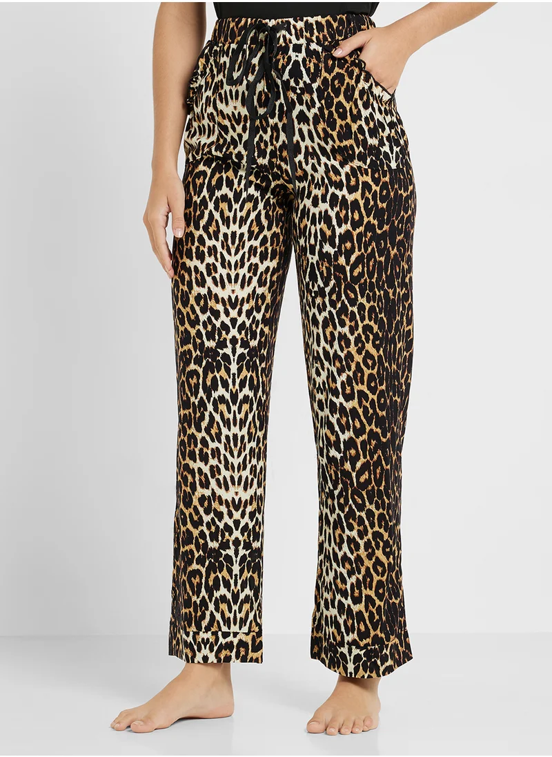 Ginger Tank Top & Leopard Pyjama Pj Set