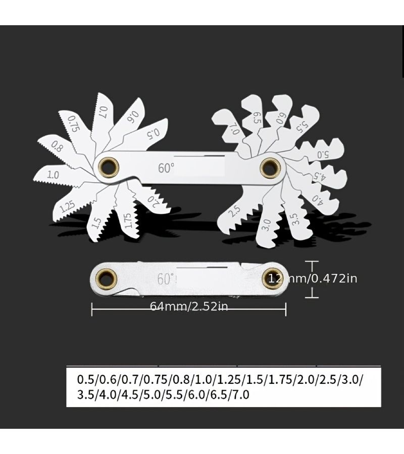 1 Pc Thread Pitch Gauge Template Durable Screw Measuring Tool Gear And Thread Pitch Sizing Tool Perfect Choice For Industrial Tools - Image 2