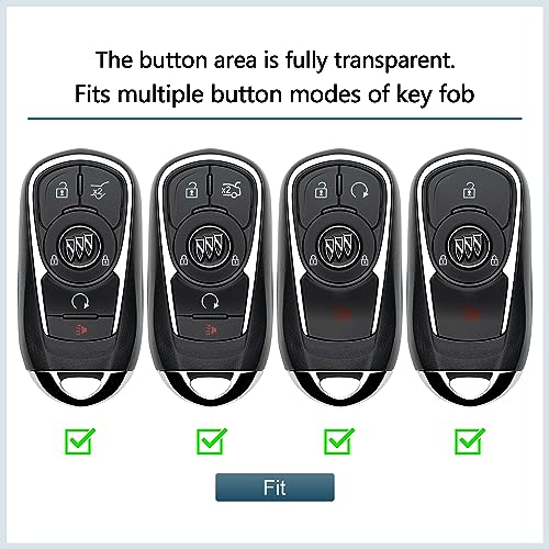 Tengare Buick Key Fob Cover Car Key Protector Case Key Chain Holder Accessories Red - Image 5
