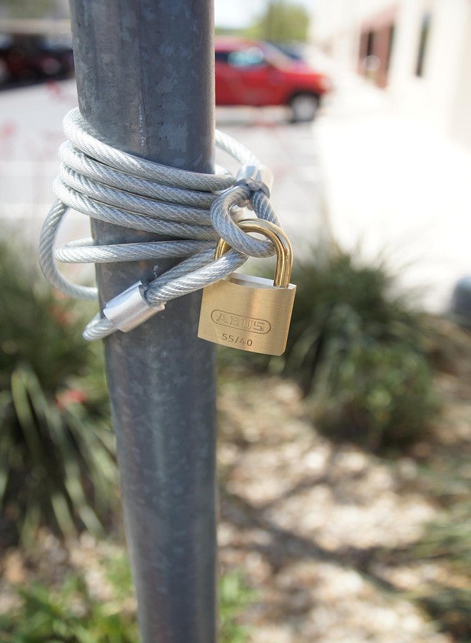 ABUS 55/60 Solid Brass Padlock with 2 Keys for School, Gym, 2 9/32in (60mm) Wide, Keyed Different - Image 3