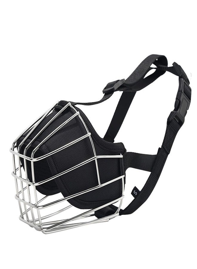 ECOSEAO Dog Muzzle Metal Basket for Casaro, Labrador Retriever, Alaskan Malamute, Caucasian Shepherd, Saint Bernard, Bernese Mountain Adjustable Nylon Straps Secure Wire Mask for Biting Chewing Barking (L) - Image 4