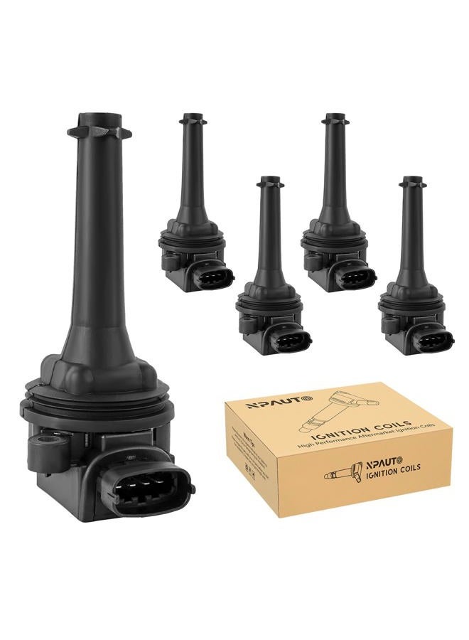 NPAUTO Ignition Coil Pack Replacement for Volvo 2.3L 2.4L 2.5L 2.8L 2.9L, Set of 5, UF341 UF341T - Image 1