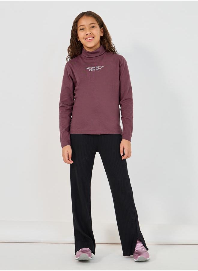 Styli Styli Embroidered Turtle Neck Long Sleeve T-Shirt  - Image 2
