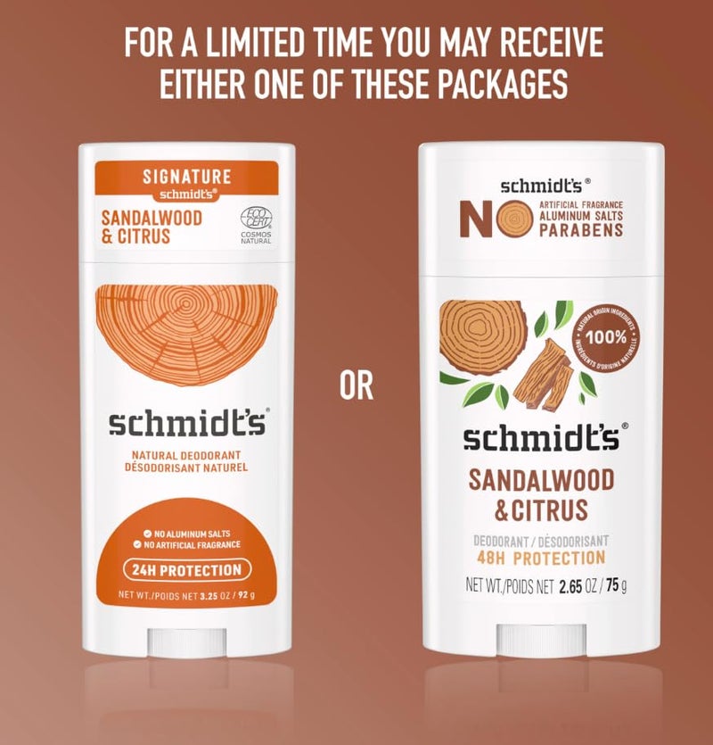 Schmidt's Aluminum-Free Vegan Deodorant Sandalwood & Citrus 4 Count for Women and Men, with 24 Hour Odor Protection, Natural Ingredients, Cruelty-Free, 2.65 oz - Image 5