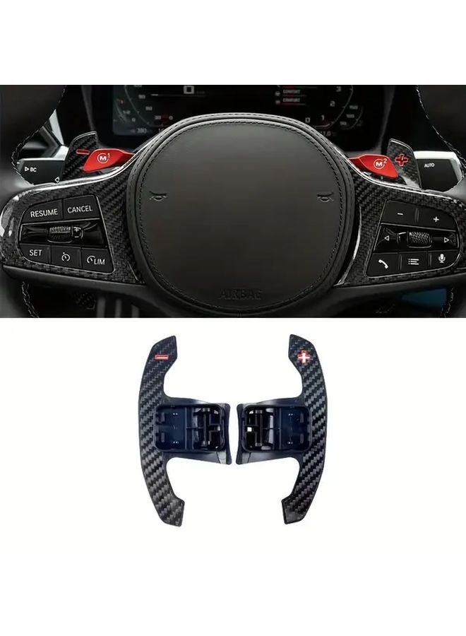 غطاءات بدلات تبديل السرعة بنمط ألياف الكربون لسيارات بي إم دبليو F10 F20 F30 G32 G01 - اللون الأحمر - Image 1