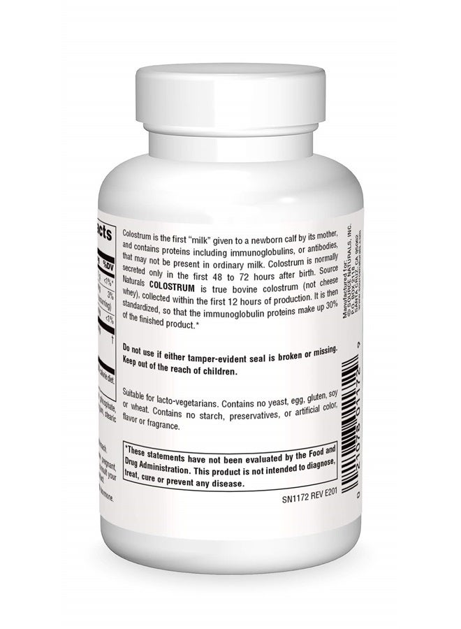 Source Naturals Colostrum Contains 30 Percent Immunoglobulins - 60 Tablets - Image 2
