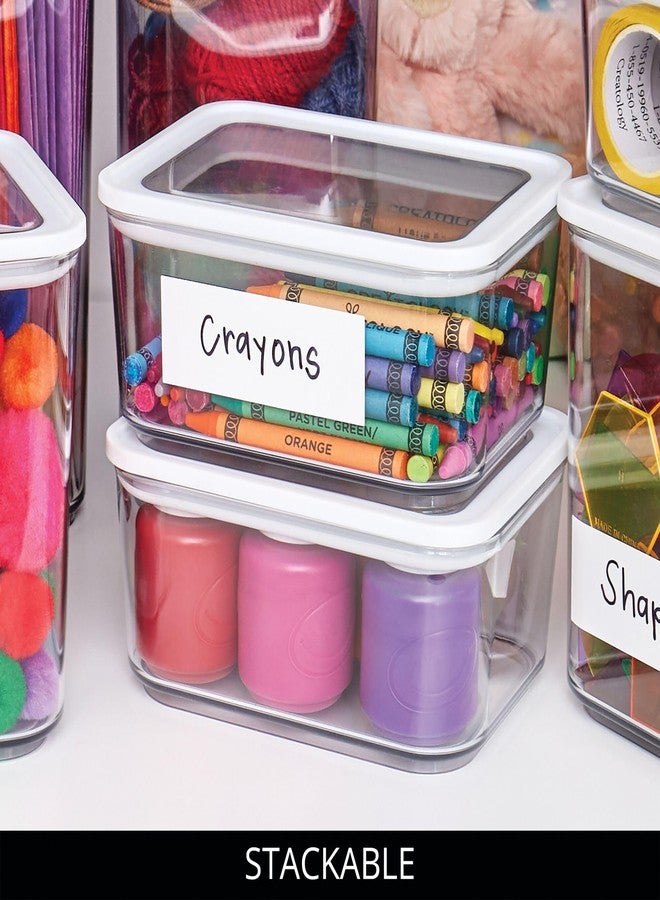 إنترديزاين علبة مطبخ صغيرة محكمة الإغلاق من iDesign مع ملصق قابل للمسح - طقم من قطعتين - شفاف/أبيض - Image 5