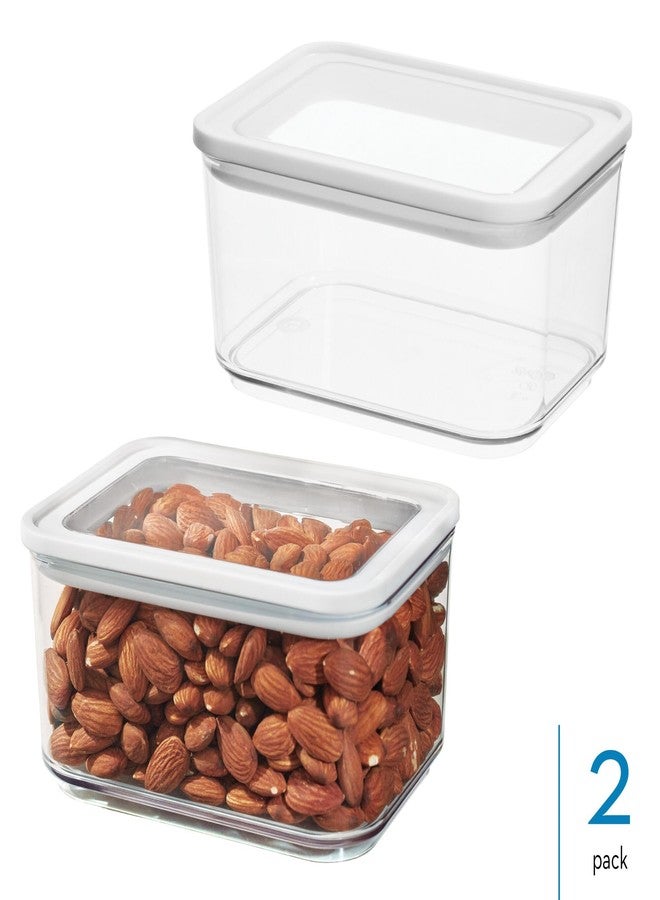 إنترديزاين علبة مطبخ صغيرة محكمة الإغلاق من iDesign مع ملصق قابل للمسح - طقم من قطعتين - شفاف/أبيض - Image 2