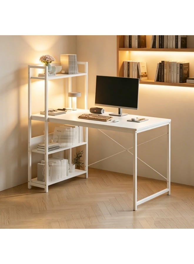 NEWLAN Sturdy and Stable Office Desk, 2-in-1 Gaming Desk with Side Bookshelf, Easy to Clean, Modern Simple Style Writing Desk Table for Home Office, Study or Gaming. - Image 5
