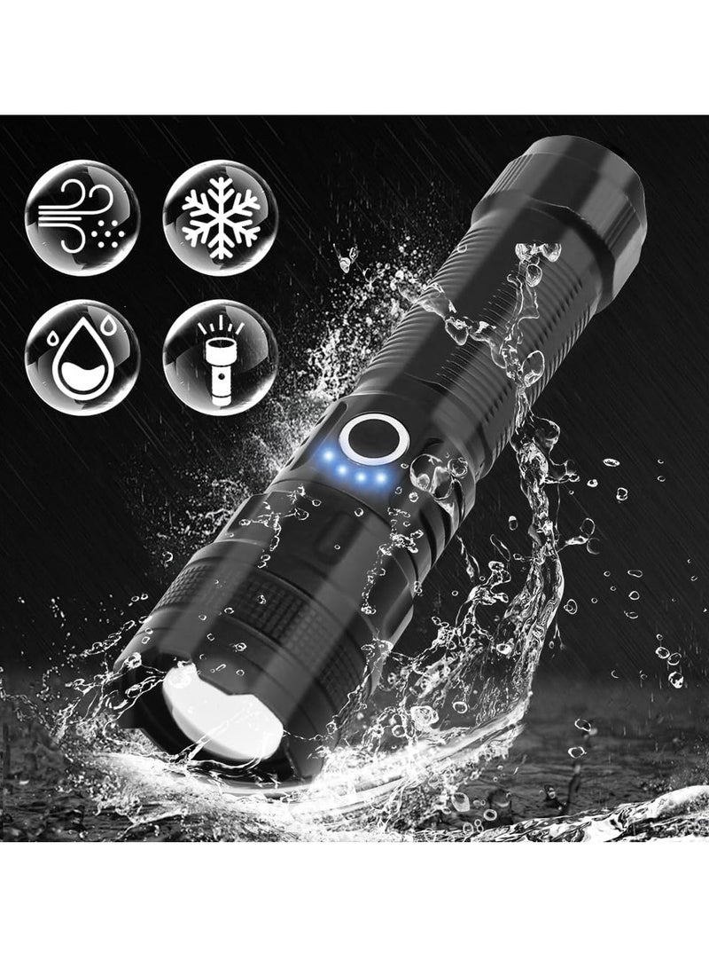 AIMARS Rechargeable Flashlight,15 Laser LED Torch 800 Lumens, Aircraft Non-Corrosive Aluminum Body, Adjustable Focus,2000mAh Battery, Type-C Charging Port,2 Years Warranty  - Image 4