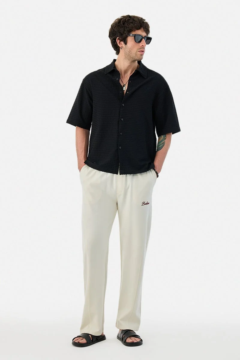 SNITCH Box Fit Textured Stretch Shirt
