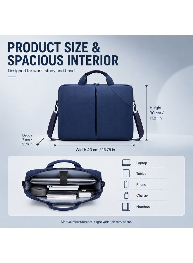 QIYUE 15 Inch Waterproof Laptop Bag, Compatible with MacBook Air 15.3 2025 A3241 & M2/M3/M4 Pro 15 Inch, also fits 15-15.6 Inch Lenovo Xiaoxin Pro 15, HP Pavilion 15, Dell XPS 15, Samsung Galaxy Book 15, Huawei MateBook 15 Ultra-Thin Notebook Handbag Briefcase Sleeve - Image 2