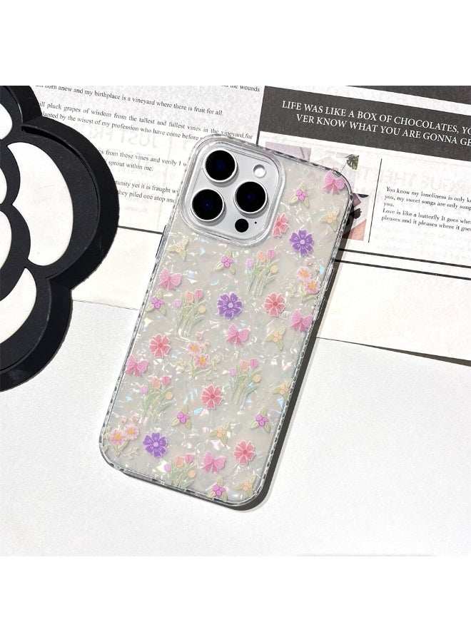 NIBEMINENT Colorful Shell Pattern Floral Protective TPU Case Cover For iPhone 14 Clear - Image 2