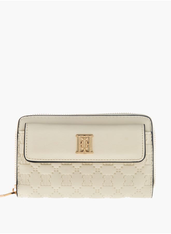 ELLE Womens Monogram Embossed Zip Around Wallet  - Image 1