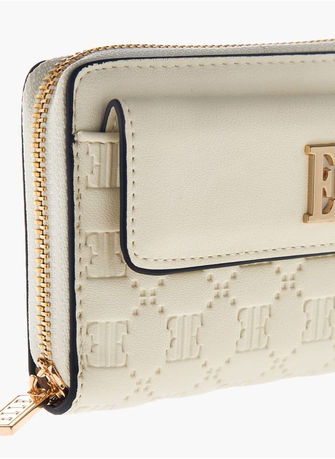 ELLE Womens Monogram Embossed Zip Around Wallet  - Image 3