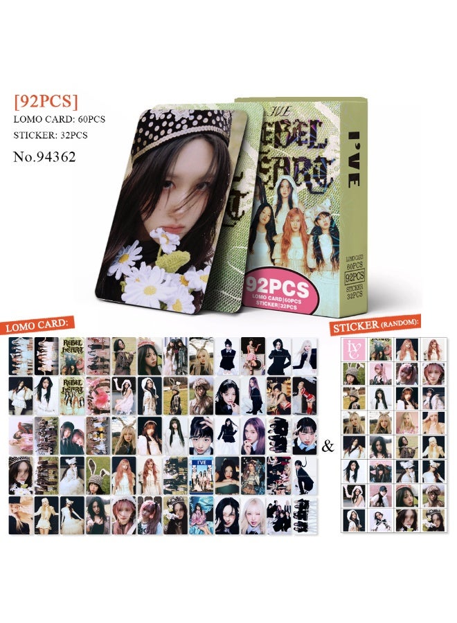 NIBEMINENT 92 قطعة بطاقات لومي كيبوب IVE Rebel Heart لهدايا مجموعة المعجبين - Image 1