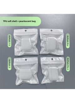Suitable For Airpods Transparent Pro2 Earphone Case 3 Generation Apple Bluetooth Earphone Case Earphone Case Pro Protective Cover-Color:TPU Soft Shell Pearlescent Bag Packaging (with Hanging Hole)-A