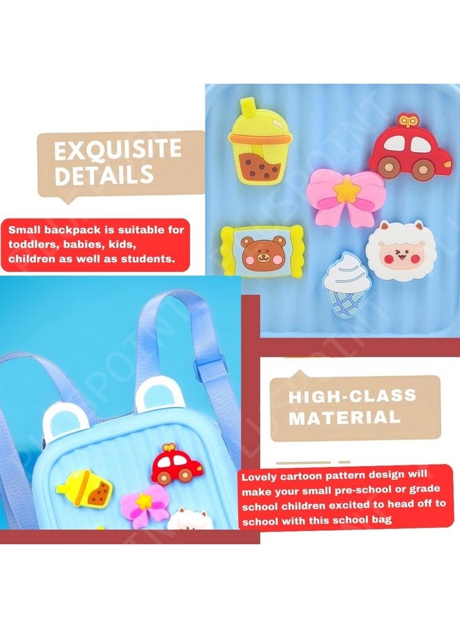 PLUSPOINT حقيبة ظهر سيليكون للأطفال من PLUSPOINT حقيبة صغيرة للأولاد والبنات حقيبة مقاومة للماء للأطفال الصغار مع شارات كرتونية ثلاثية الأبعاد لطيفة، حقيبة سفر خفيفة الوزن لرياض الأطفال للأطفال - Image 5