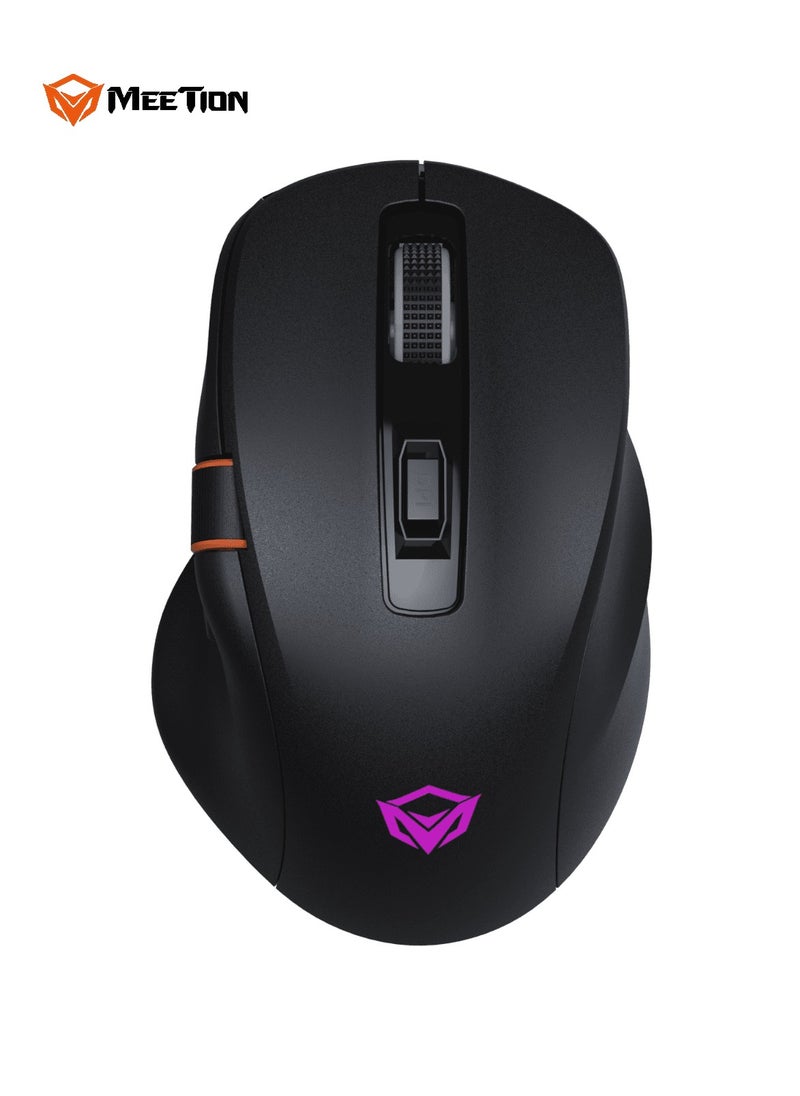 Meetion - MEETION Three-Mode Gaming Ergonomic Mouse GW32 2.4G/Bluetooth/Wired PAW3220 Sensor Up to 8000DPI 1000Hz Polling Rate 20 Million Times Micro Switch RGB Lighting Effects 700mAh Long Battery Life Right-Handed Ergonomics Meetion Exclusive Driver - Image 1