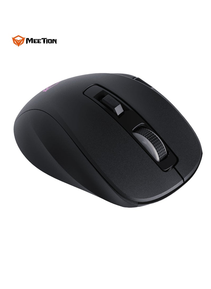 Meetion - MEETION Three-Mode Gaming Ergonomic Mouse GW32 2.4G/Bluetooth/Wired PAW3220 Sensor Up to 8000DPI 1000Hz Polling Rate 20 Million Times Micro Switch RGB Lighting Effects 700mAh Long Battery Life Right-Handed Ergonomics Meetion Exclusive Driver - Image 1