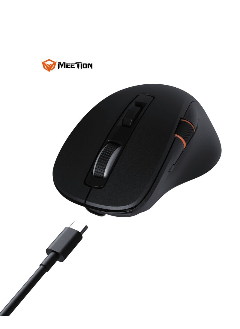 Meetion - MEETION Three-Mode Gaming Ergonomic Mouse GW32 2.4G/Bluetooth/Wired PAW3220 Sensor Up to 8000DPI 1000Hz Polling Rate 20 Million Times Micro Switch RGB Lighting Effects 700mAh Long Battery Life Right-Handed Ergonomics Meetion Exclusive Driver - Image 1