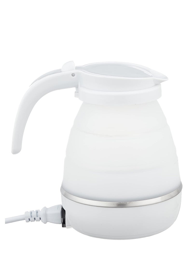 Generic Electric folding kettle made of silicone, easy storage, quick water pot heater for tea and coffee, size 600 ml, sold by (Black Fire) ( White)  - Image 1
