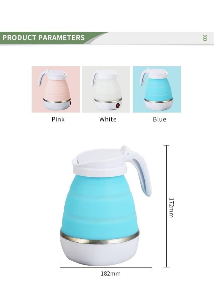 Generic Electric folding kettle made of silicone, easy storage, quick water pot heater for tea and coffee, size 600 ml, sold by (Black Fire) ( White)  - Image 2