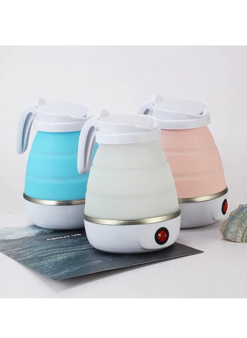 Generic Electric folding kettle made of silicone, easy storage, quick water pot heater for tea and coffee, size 600 ml, sold by (Black Fire) ( White)  - Image 4