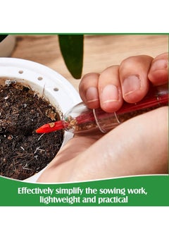 SYOSI Small Seed Planter Tool Mini Garden Hand Tools Distribute Seeds Evenly Indoor Outdoor Sowing Seed Dispenser with 2 Transplanting Tools for Plante Carrot Lettuce Grass Spinach Kale Radish Seed 4PCS  - Image 3