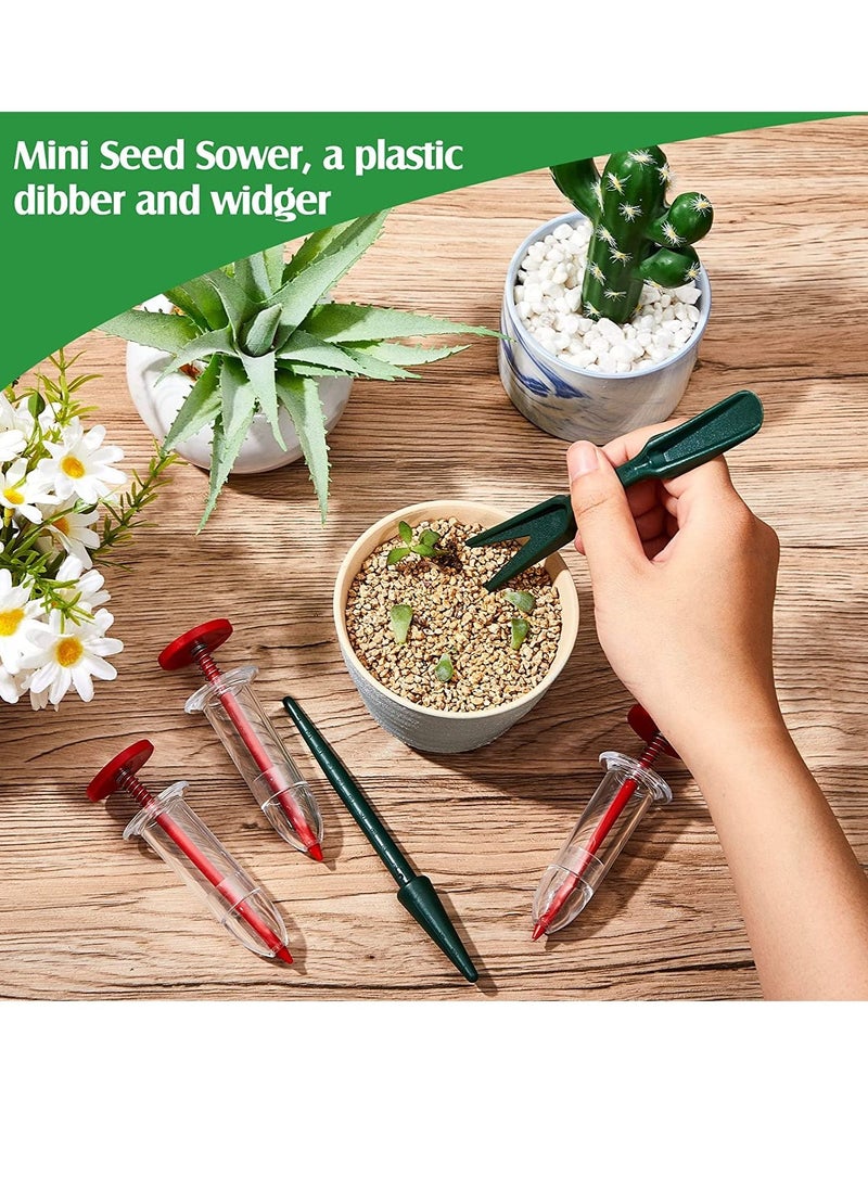 SYOSI Small Seed Planter Tool Mini Garden Hand Tools Distribute Seeds Evenly Indoor Outdoor Sowing Seed Dispenser with 2 Transplanting Tools for Plante Carrot Lettuce Grass Spinach Kale Radish Seed 4PCS  - Image 5