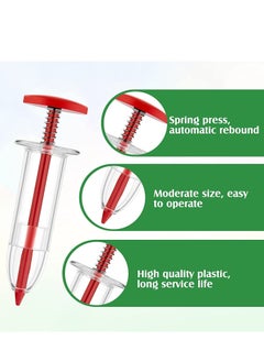 SYOSI Small Seed Planter Tool Mini Garden Hand Tools Distribute Seeds Evenly Indoor Outdoor Sowing Seed Dispenser with 2 Transplanting Tools for Plante Carrot Lettuce Grass Spinach Kale Radish Seed 4PCS  - Image 2