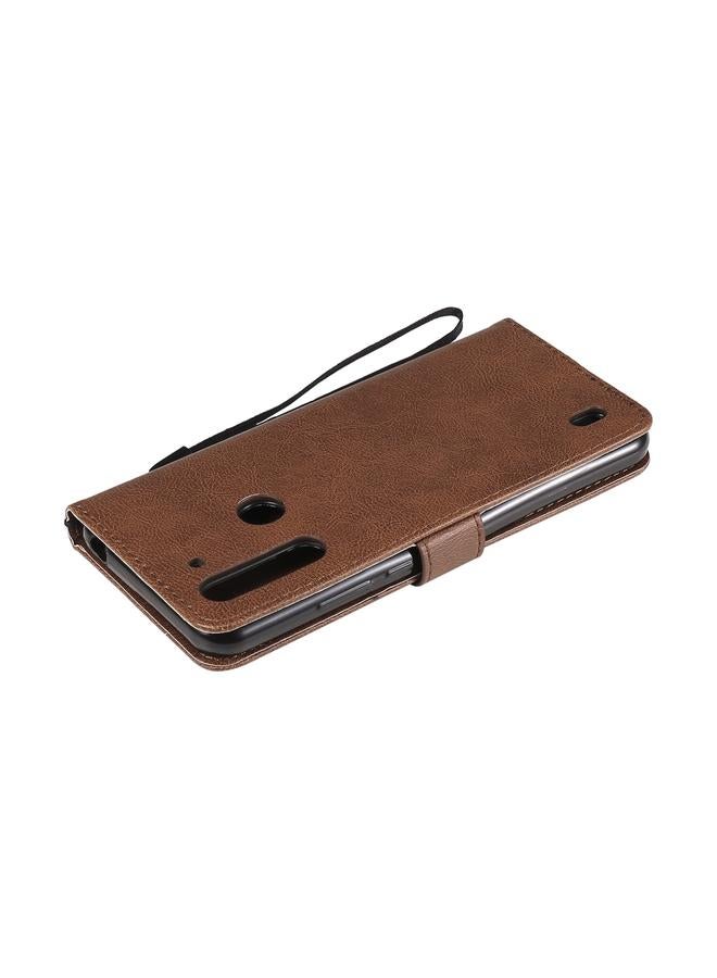 erorex Case For Motorola Moto G8 Power Lite Solid Color Horizontal Flip Protective Leather Case with Holder & Card Slots & Wallet & Lanyard - Image 4