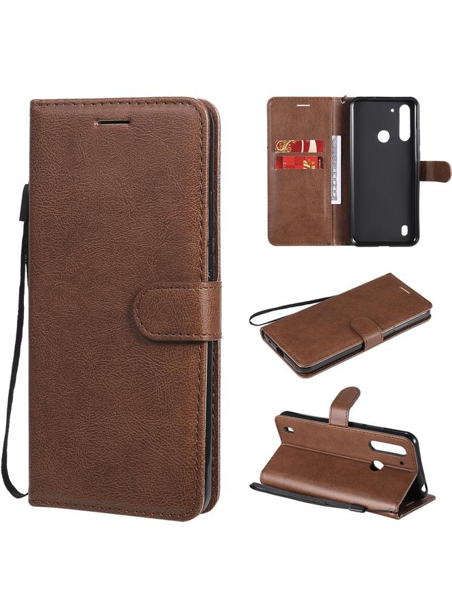 erorex Case For Motorola Moto G8 Power Lite Solid Color Horizontal Flip Protective Leather Case with Holder & Card Slots & Wallet & Lanyard - Image 1