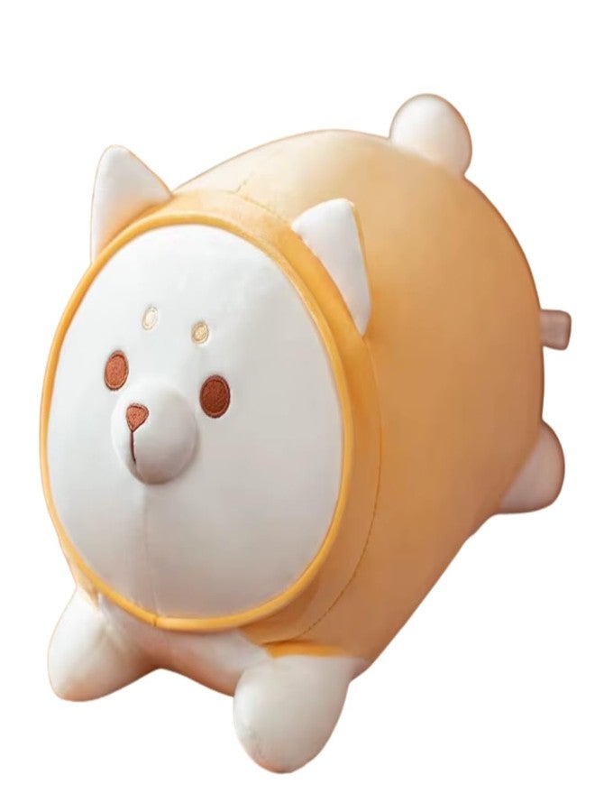 TechMax Solution Japanese Shiba Dog Stuffed Toy Cylinder Wedge, Yellow Puppy Hugging Long Cushion - Image 1