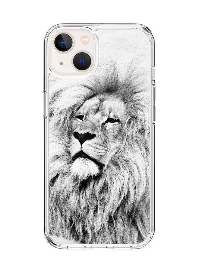 Classic Clear Case for Apple iPhone 14 Plus Case Hybrid Soft Cover Flexible Edges Anti Drop TPU PC Gel Thin Transparent Cover - Wise Lion Full Print