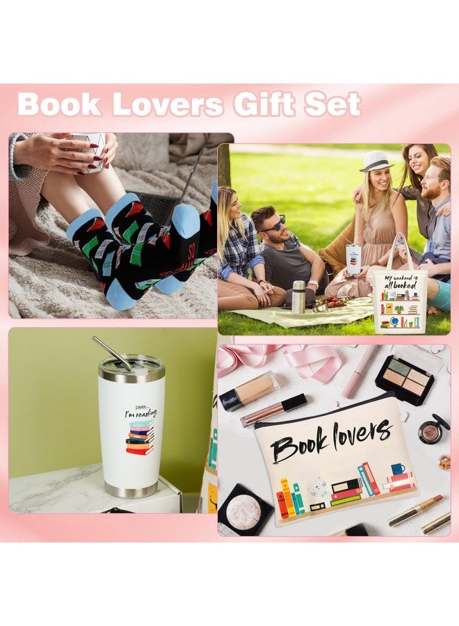 Kolewo4ever 11 Pieces Book Lovers Gifts Box Set Christmas Gifts Include Tote Bag,Makeup Bag,Insulated Tumbler,Socks,Keychain,Bookmark,Greeting Card,Book Flipper,Great Gifts For Readers Book Lovers Librarian Gifts  - Image 5