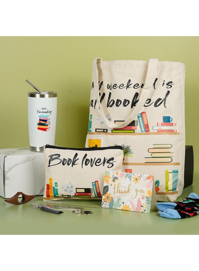 Kolewo4ever 11 Pieces Book Lovers Gifts Box Set Christmas Gifts Include Tote Bag,Makeup Bag,Insulated Tumbler,Socks,Keychain,Bookmark,Greeting Card,Book Flipper,Great Gifts For Readers Book Lovers Librarian Gifts  - Image 4