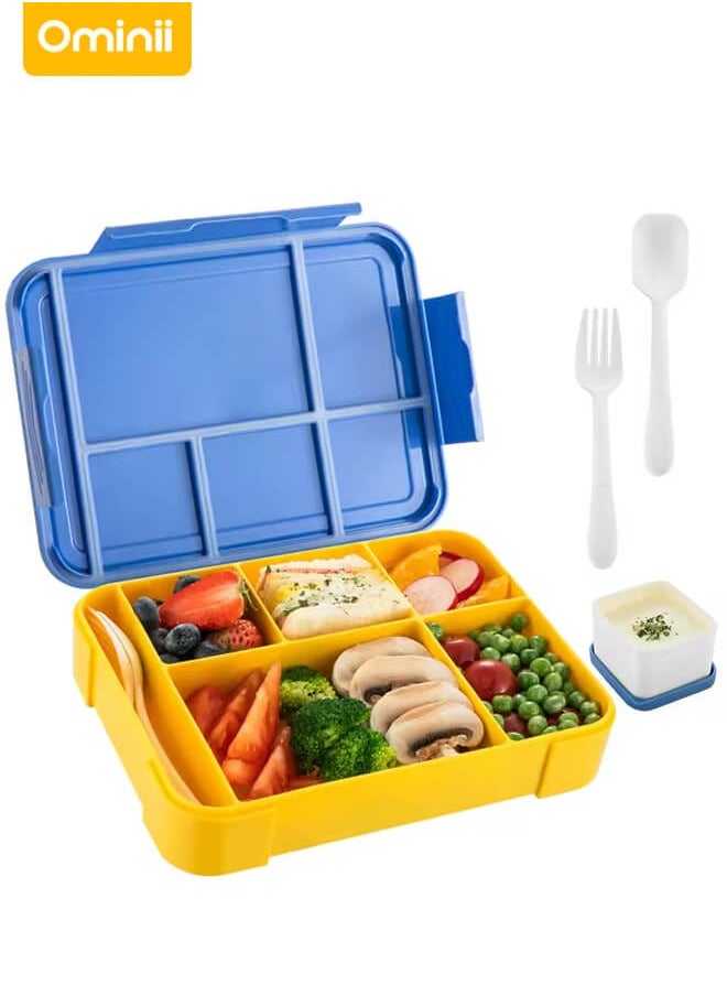 Ominii Leakproof Bento Lunch Box – 1330ML Large Capacity, BPA-Free, Microwave & Dishwasher Safe, with Spoon, Fork & Sauce Cup – For Kids & Adults  - Image 3
