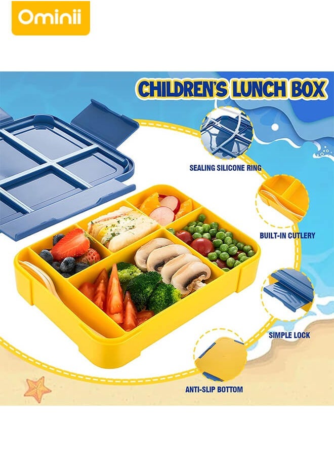 Ominii Leakproof Bento Lunch Box – 1330ML Large Capacity, BPA-Free, Microwave & Dishwasher Safe, with Spoon, Fork & Sauce Cup – For Kids & Adults  - Image 2
