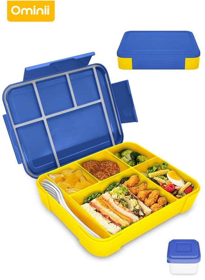 Ominii Leakproof Bento Lunch Box – 1330ML Large Capacity, BPA-Free, Microwave & Dishwasher Safe, with Spoon, Fork & Sauce Cup – For Kids & Adults  - Image 1