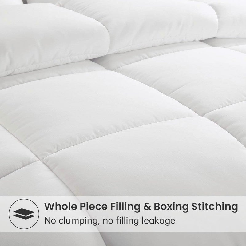 EASELAND Down Alternative Comforter Queen Size - Quilted Duvet Insert for All Seasons, Soft Cozy with Corner Tabs, Summer Winter Warm Bedding, Pure White 88Ã—88 - Image 2