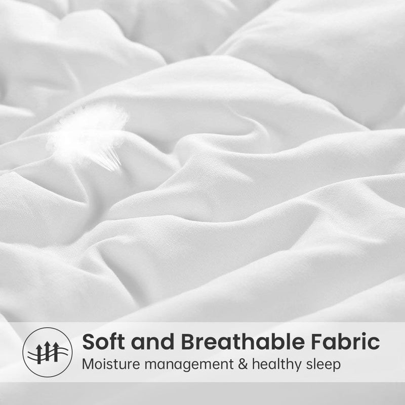 EASELAND Down Alternative Comforter Queen Size - Quilted Duvet Insert for All Seasons, Soft Cozy with Corner Tabs, Summer Winter Warm Bedding, Pure White 88Ã—88 - Image 3