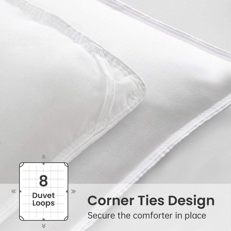 EASELAND Down Alternative Comforter Queen Size - Quilted Duvet Insert for All Seasons, Soft Cozy with Corner Tabs, Summer Winter Warm Bedding, Pure White 88Ã—88 - Image 5
