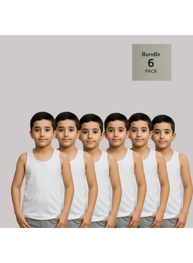 Boys’ Undershirt Bundle – 6 Pieces