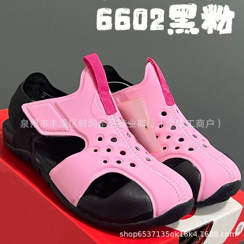 New Putian Airplane Wing Sandals For Men, Women And Kidsren, Foot Protection Clogs, Summer Water-Stepping Velcro Toe-Toe Shoes, Kidsren'S Shoes - Image 1