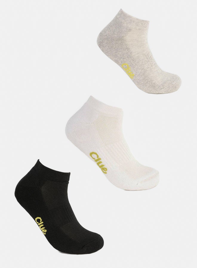 Clue Solid Ankle Socks - 3 Pairs 
